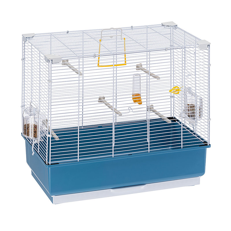 55cm Flat Top Table Top Bird Cage with Perch, Blue