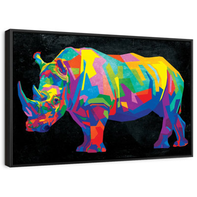 «Rhinoceros Geometric Color Wall Art»