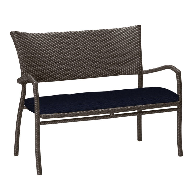 Banc tissé Skye - Noyer noir, Noyer noir, Lin marine, Welt