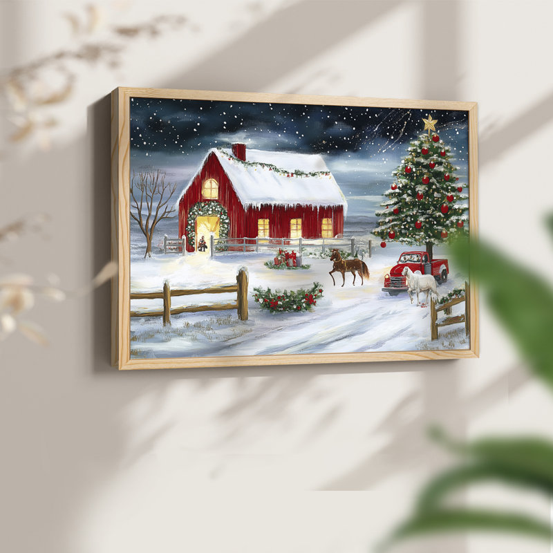 «Chirstmas Art» - DCCL XXXVII - Reproduction encadrée - Restickable, H 16 po x l 20 po, Naturel