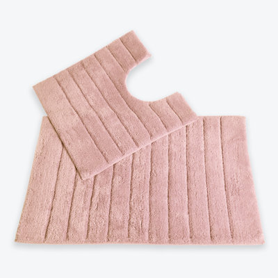 Linear Ribbed Two Piece Bath Mat Set