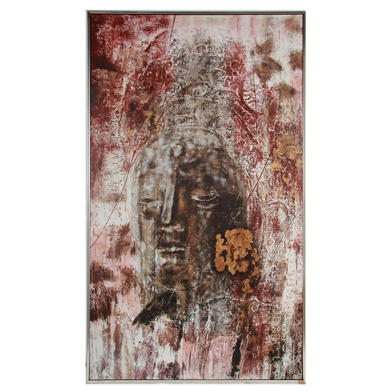 Large Brown and Red Buddha Canvas Print Wall Art