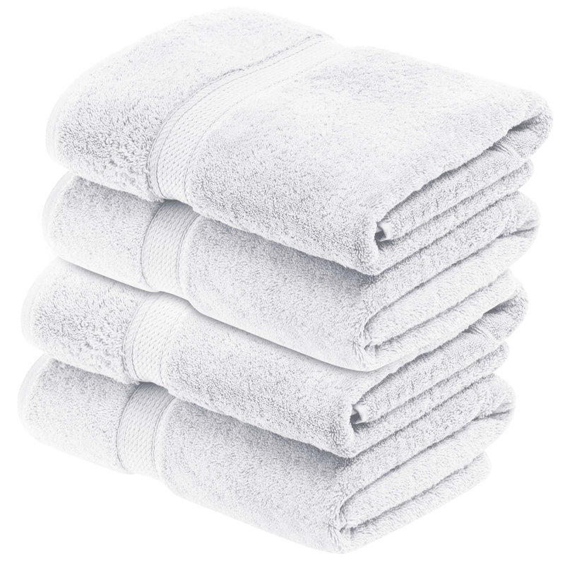 Donlad Certified Certified Egyptian Cotton 800 GSM Heavyweight Plush Solid Luxury Bath Towel, White