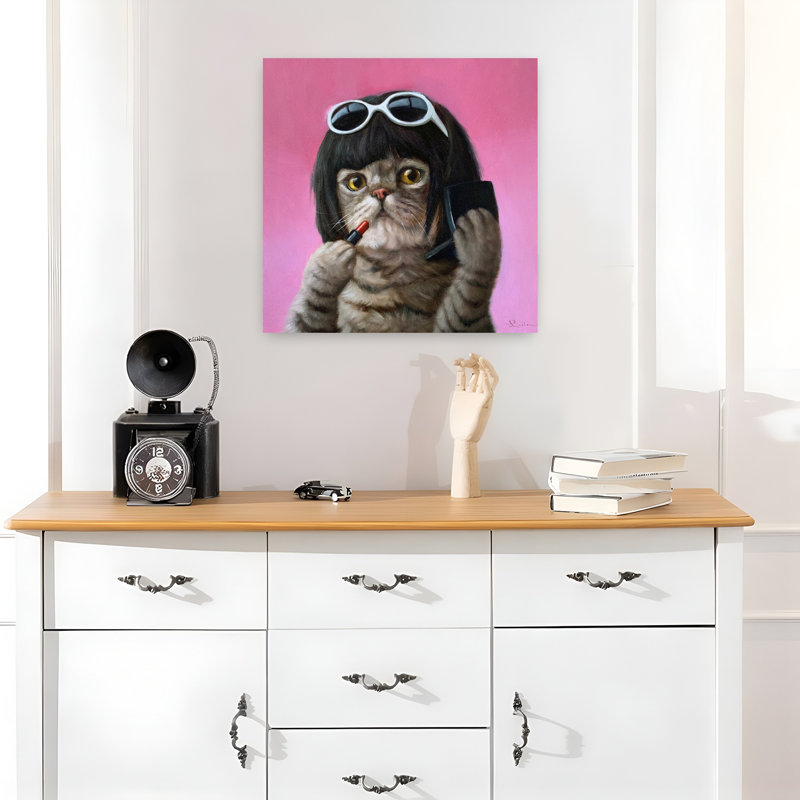 Art urbain contemporain Bob Cat, H 18 po x l 18 po