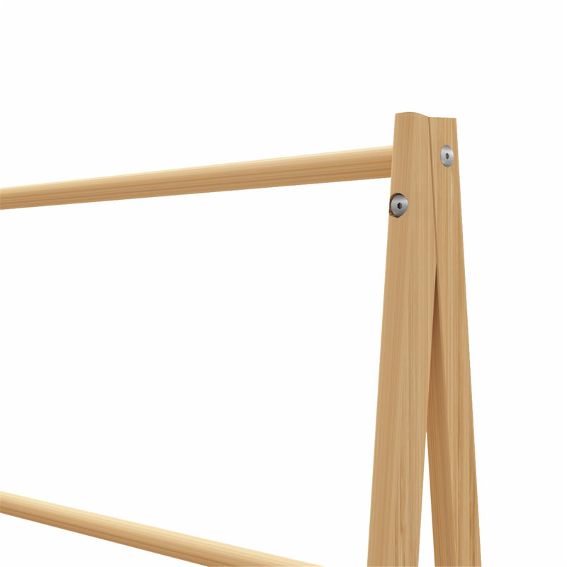 Porte-serviettes écologique en bambou avec tablette de rangement pour la plage et la piscine