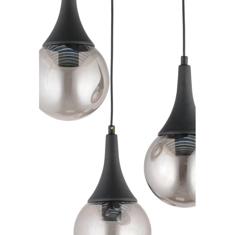Elegant Chandelier with Glass Cap, Adjustable Height 7.5 - 23.6 inches | Durable Plastic Body, 3 x E27 Socket (Max 40W) | Perfect for Modern Dining Rooms & Living Spaces, Stylish & Functional Design