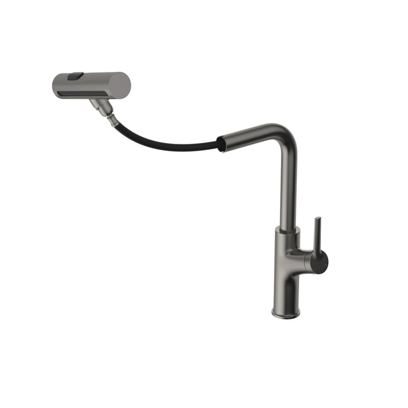 4 Spray Modes Gunmetal Black Faucet, 360 Pull - Down Feature, Splash Functionality, Ceramic Cartridge, Installation Guide, 1.57 Inches Spout Width Kitchen Faucet In Stainless Steel, For Multiple