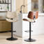 Tabourets de bar pivotants beiges à 360 °, dossier et siège en noyer, hauteur réglable, construction, pour cuisine / salle à manger / café, de 2 chaises, fonction, revêtement en similicuir, salle à manger / cuisine / café-1562686321