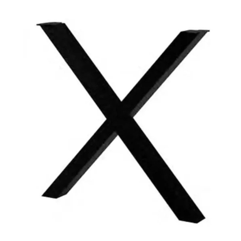 Black Metal X Table Legs Set of 2