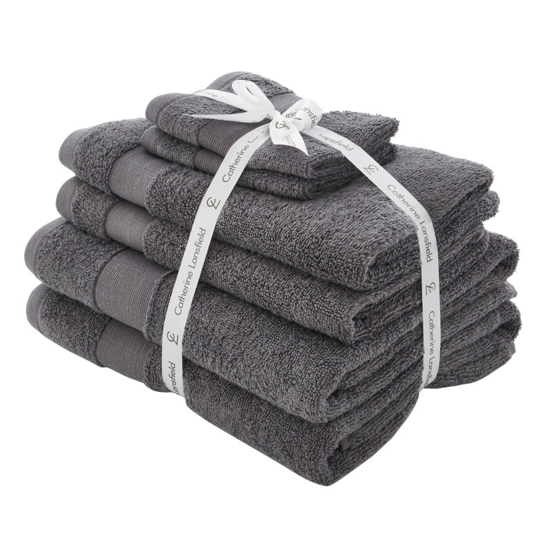 Anti-Bacterial 100% Cotton 6 Piece Towel Bale, Charcoal