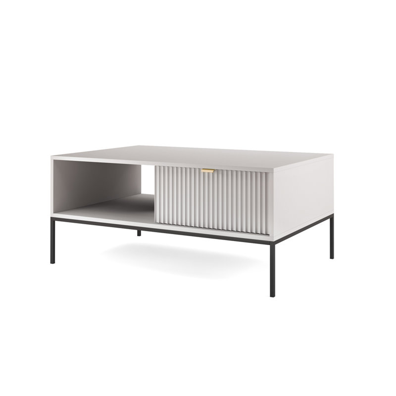 Asley Four Leg Coffee Table with Storage, Grey