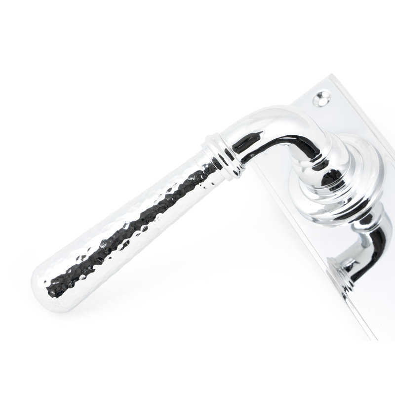 Hammered Newbury Double Dummy Door Handle, Polished Chrome
