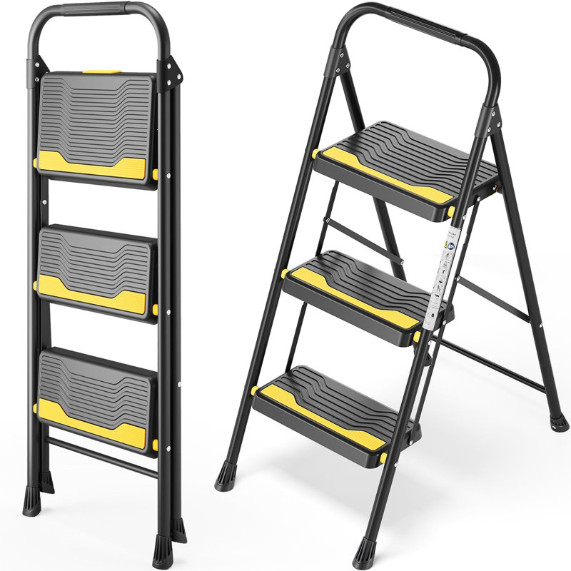 3 Step Ladder, Heavy-Duty 150KG Capacity