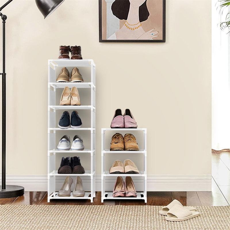 10 Pair Shoe Rack, White