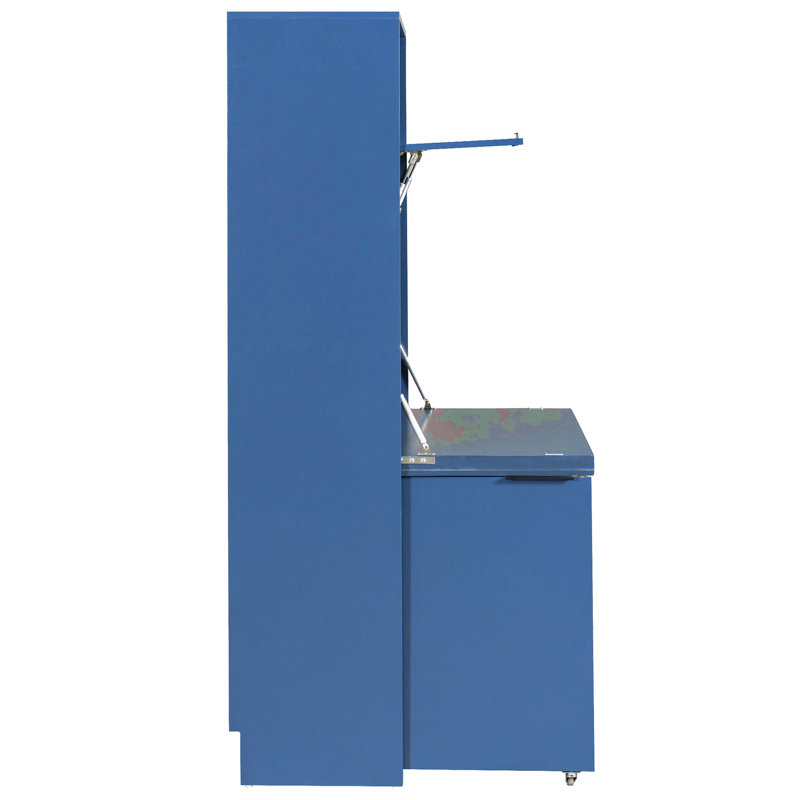 Armoire de cuisine, buffet de 69 po de hauteur avec huche et poste de travail pliable, armoire de rangement multifonctionnelle avec tablette réglable et prise de courant