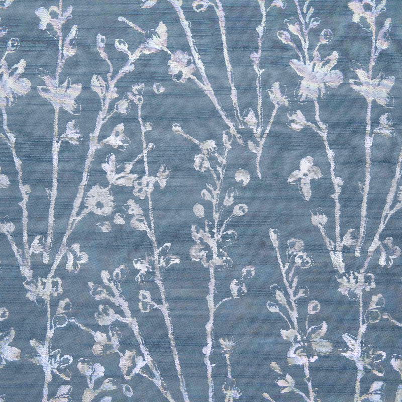 Floral Semi-Sheer Grommet Curtain Panels, Teal, 52" W x 84" L