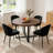 43.3" Round Extendable Dining Table Set For 4, Mid-century Modern Walnut Finish Mdf Kitchen Table With Cross Base & Upholstered Chairs, Space-saving Dining Room Furniture Set-1895374831