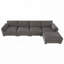 Canapé modulaire de 130 po en forme de L avec table pliante et port double-932667361