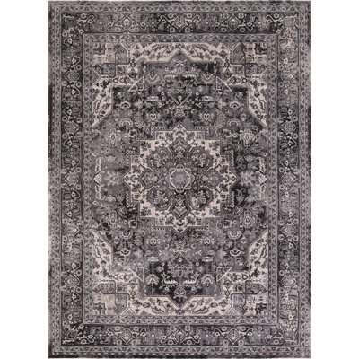 Tapis gris anthracite Heriz
