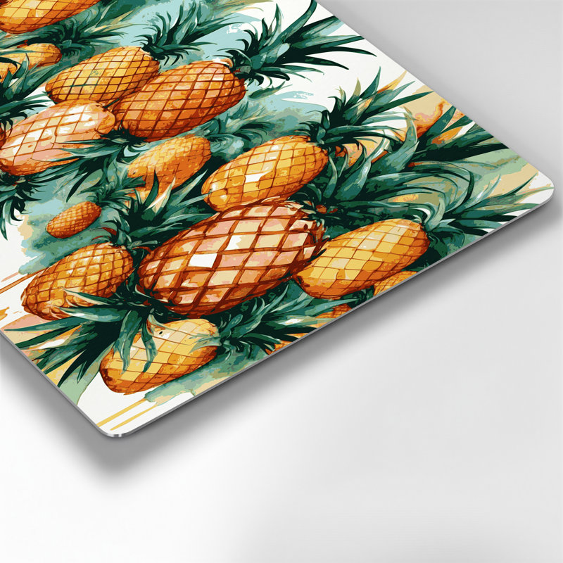 Fruit, ananas, art mural en métal brun, H 16 po x l 20 po