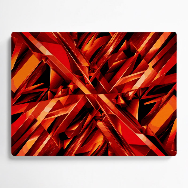 Geometric Abstraction 66 Red Metal Wall Art