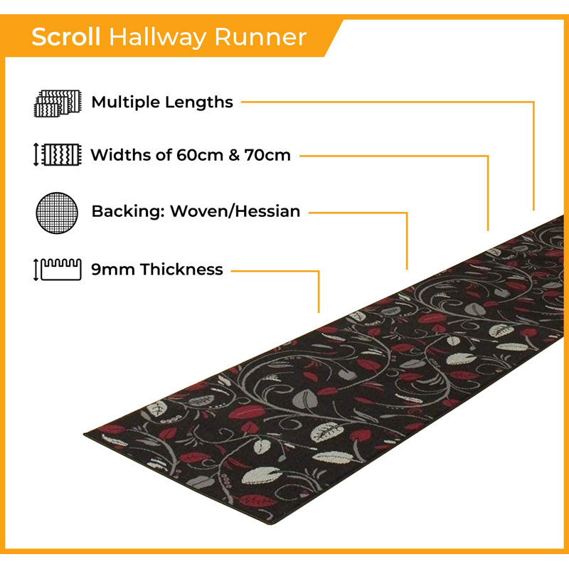 Runner Angelina Floral Indoor Area Rug, Runner 570cm x 70cm