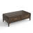 Adden Mid-century Modern 2-drawer Coffee Table With Figured Burl Veneer Fronts, Wood Frame & Brass-tone Pulls-123524954