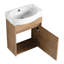 Meuble-lavabo suspendu avec portes à fermeture amortie, lavabo de 40 cm et étagère de rangement, design flottant pour salles de bain compactes, lavabo en céramique durable, style moderne et épuré, idéal pour les petits espaces.