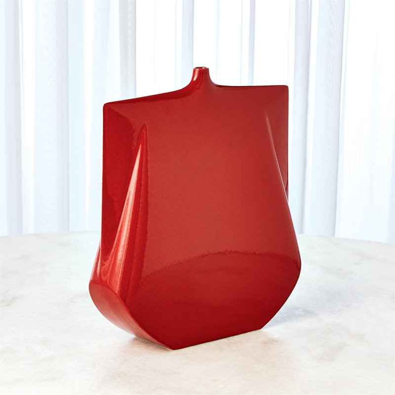 Kimono Vase, 15.5" H x 13.75" W x 4.25" D, Teal