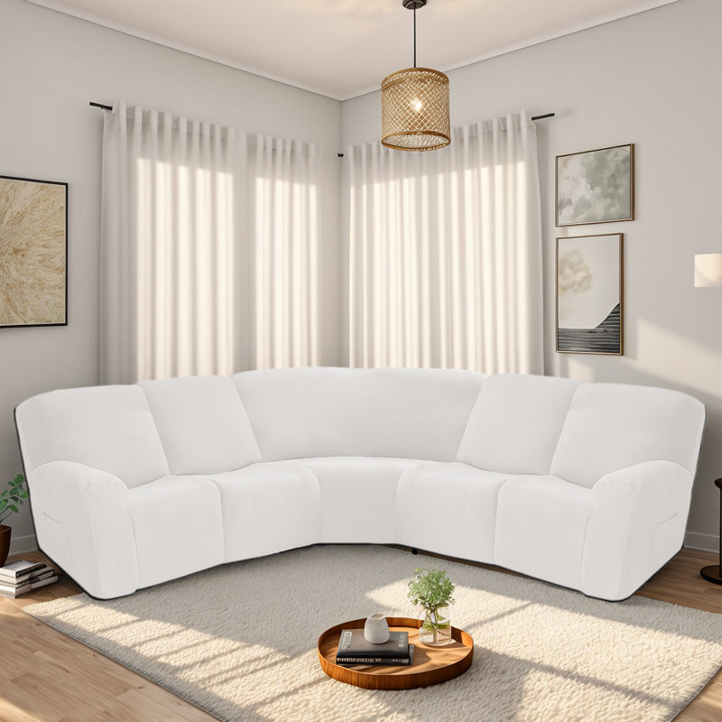 Housse pour canapé modulaire de coin carré (5 places), Ivoire