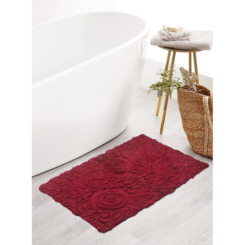Tapis pour salle de bain Schoenberger, Rouge, L 34 po x l 21 po