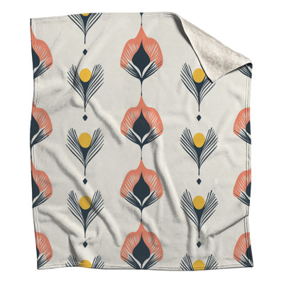 Art Deco Floral Motif Blankets