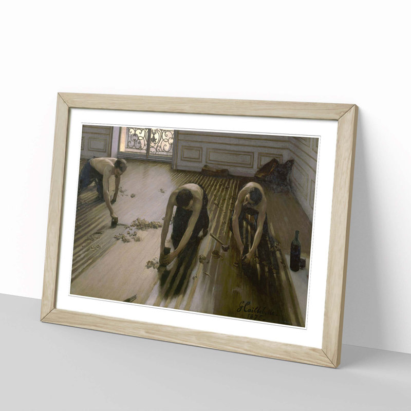 The Floor Planers by Gustave Caillebotte - Framed Print, Oak