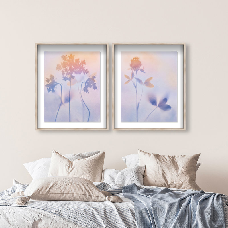Lavender Shadows Set Shadowbox Floral & Botanical Print by Oliver Gal, Black Frame, 16 x 20, 31.5"H x 37.5"W