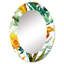 Miroir mural moderne tropical feuillage et fleurs jaunes III-1622173594