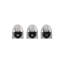 Fashion Faces Wall Art Small Black And Silver Leaf, Set Of 3