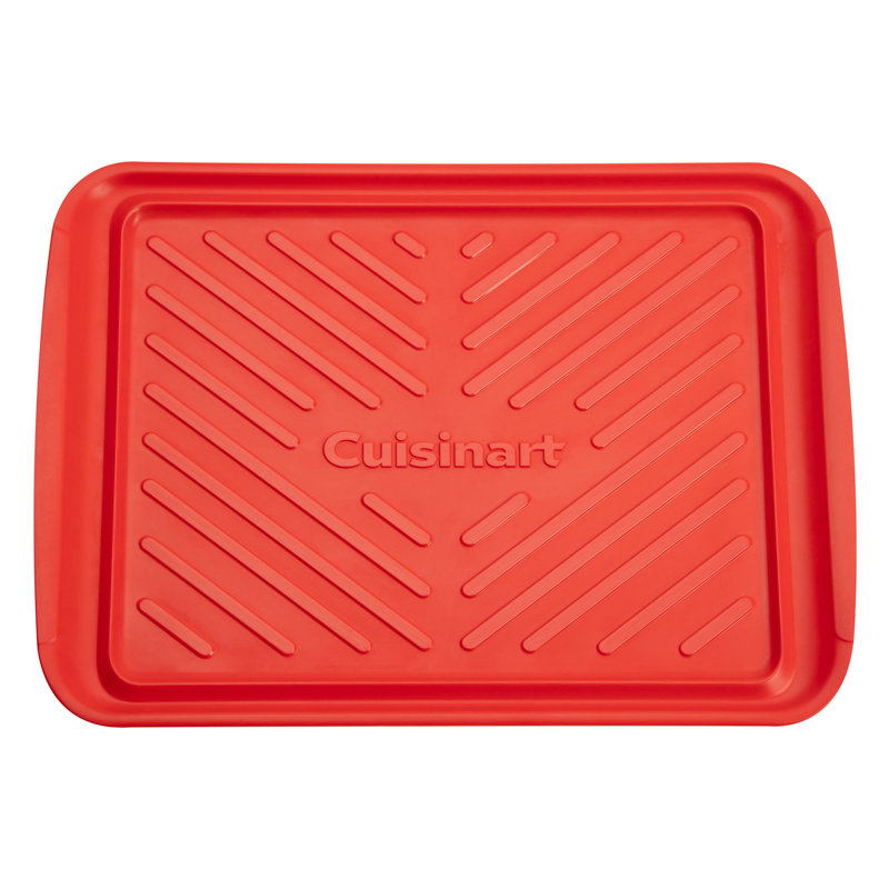 Large Black and Red Melamine Grilling Prep and Serve Trays