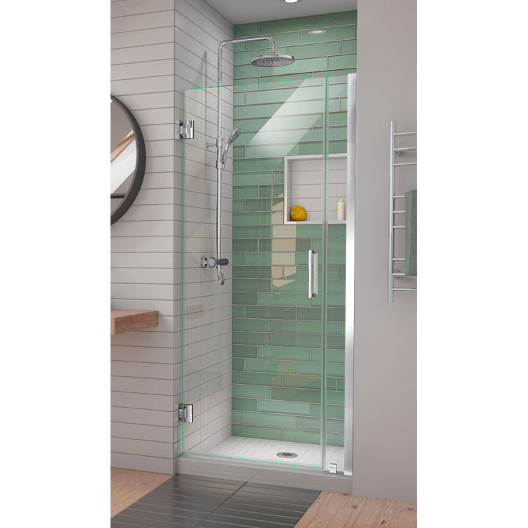 Unidoor-LS 34'' W x 72" H Hinged Frameless Shower Door with ClearMax Technology