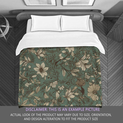 Floral Brown/Green Microfiber Comforter
