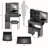 Small Size Left Bedside Cabinet Vanity Table + Cushioned Stool, Extra Large Sliding Mirror-1498559457