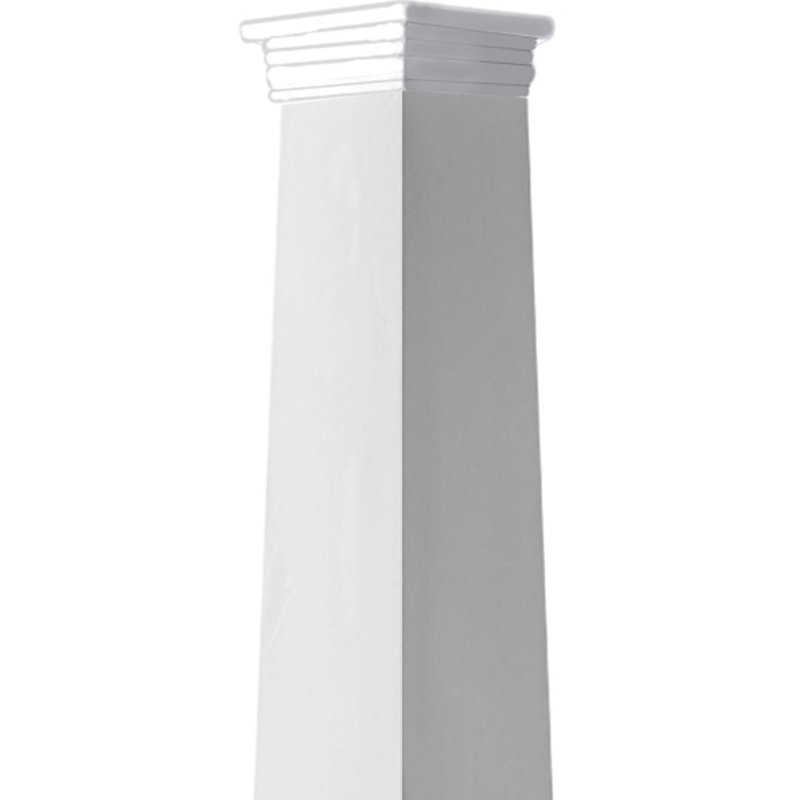 Ensemble de colonne carrée classique en PVC lisse lisse et standard Craftsman, H 60 po x l 23,63 po