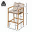 Outdoor Barstool Set of Two Crafted from High - Quality Wood with Woven Elements and Comfortable Integrated Cushions