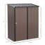 Remise de rangement extérieure 5 x 3 Outsunny, remise de jardin en acier avec porte verrouillable simple, remise à outils pour la cour arrière, patio, pelouse, brun