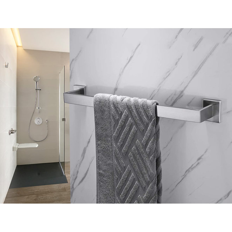 Ensemble de 2 barres à serviettes de 24 po, acier inoxydable 304, support à serviettes carré moderne, support antirouille (2 pièces / nickel brossé)
