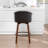 Devault Swivel Upholstered Counter Stool With Wood Frame-1196035708