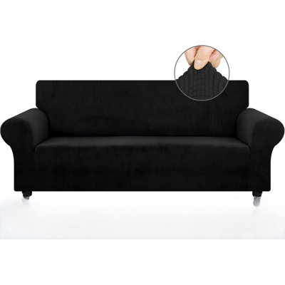 Stretch Sofa Cover Slipcover ，Couch Covers For 3 Cushion Couch Sofa Pet Friendly (78"-94") Furniture Protector Sofa With Elastic Bottom For Kids,Dog,