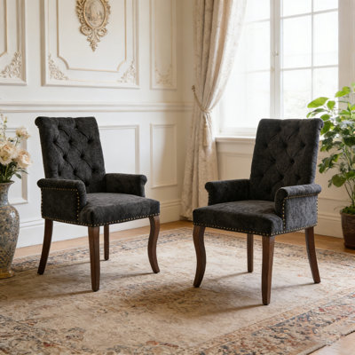 Upholstered Chenille Fabric Accent Dining Chair