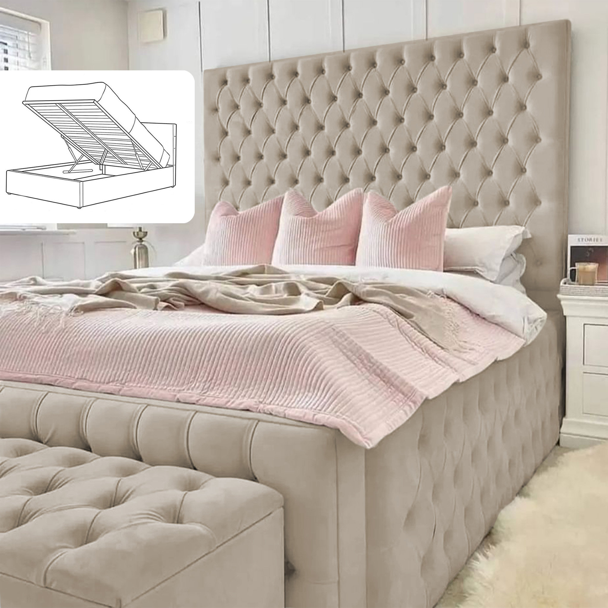 Canora Grey Deluxe Haven Upholstered Ottman Storage Bed Frame | Wayfair ...