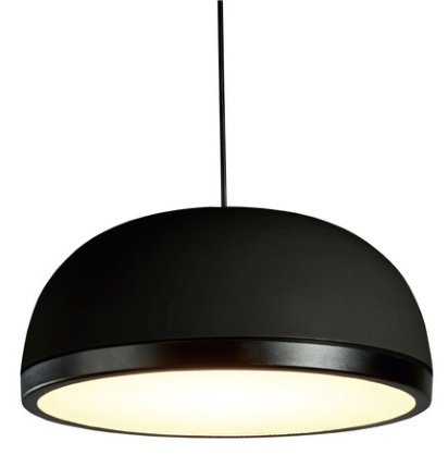 Tooy 1 - Light LED Pendant, Black/Brass, 4" H x 8" W x 8" D