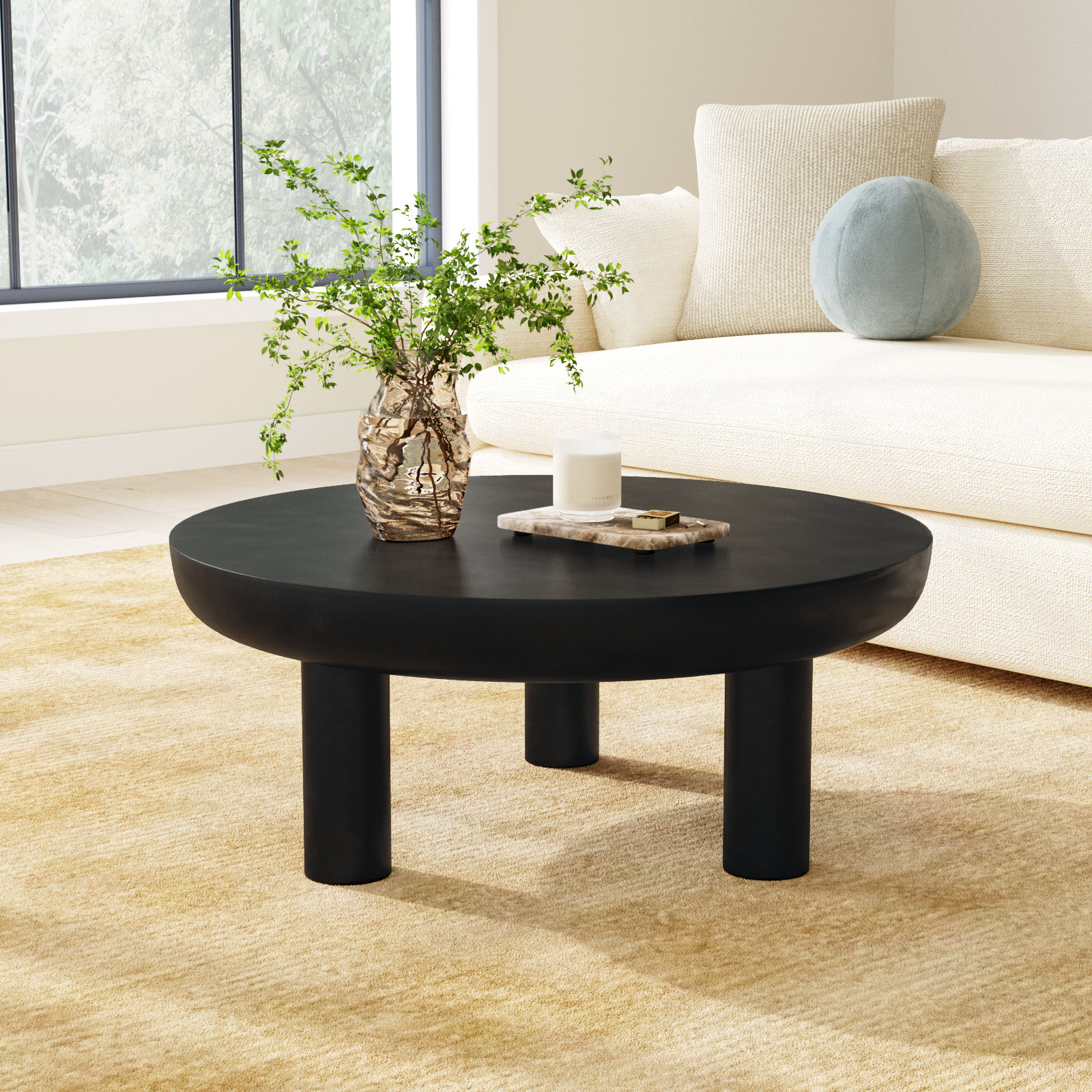 Ansel 35" Coffee Table, Black